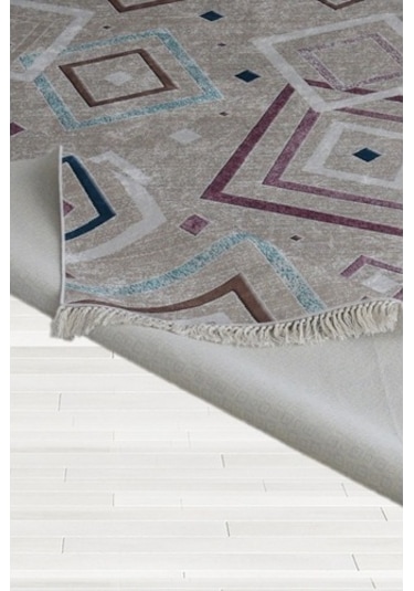 Dekoratif Milena Model Kaydırmaz Dot Taban Halı Çok Renkli