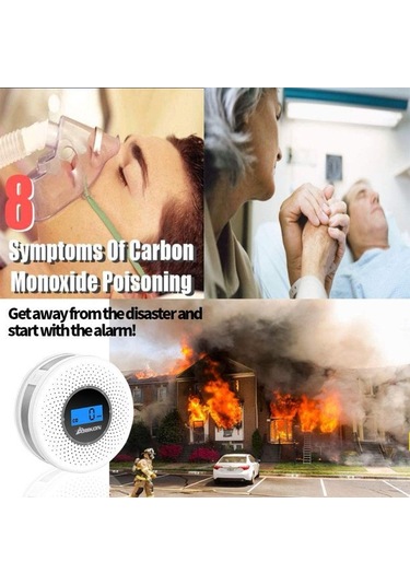 Springsun Kombine Sigara Ve Karbon Monoksit Alarmı - Elektrokimyasal Sensörlü, Yüksek Hassasiyetli, 85db Yüksek Sesli Ev & Ofis Güvenlik Alarmı