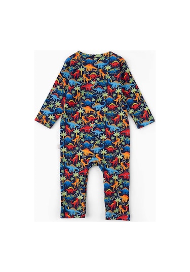 Boumini Bebek Uzun Kollu Çıtçıtlı Tulum Dinazor Desenli-renkli Çok Renkli