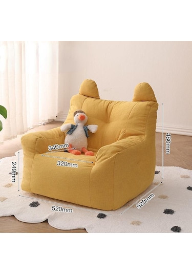 Sarı Sevimli Tembel Kanepe Mini Boş Koltuk Karikatür Çocuk Kanepe Okuma Erkek Ve Kadın Basit Kanepe Bebek Kanepe Sarı