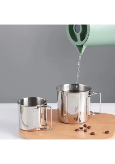 Tcherchi 350ML Kamp Bardak Taşınabilir Kupa Gümüş
