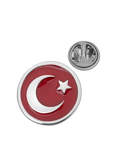 Gümüş Ay Yıldız Rozet T8673 Gümüş