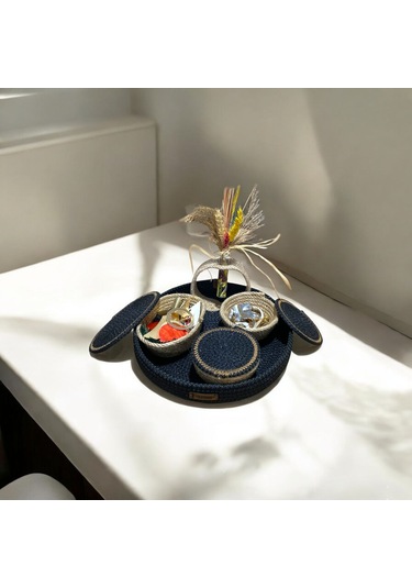 Hasır Sepet, Jüt Ip Sepet, Dekoratif Saklama Kutusu, Hediyelik Sepet, Hasır Sunum Tepsi