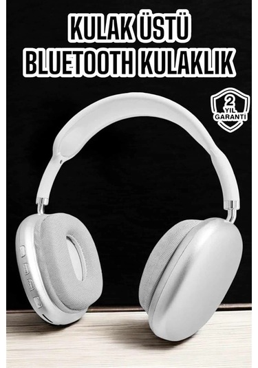 Ceylan Adam P9 Plus Kablosuz Kulak Üstü Bluetooth Kulaklık Beyaz Yüksek Ses Kaliteli