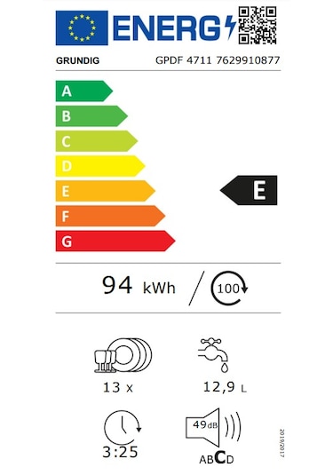 Grundig GPDF 4711 4 Programlı 13 Kişilik Bulaşık Makinesi