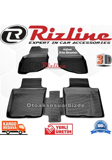 Honda Jazz 3D Paspas Havuzlu Siyah 2002-2008 Arası Rizline N11.8433
