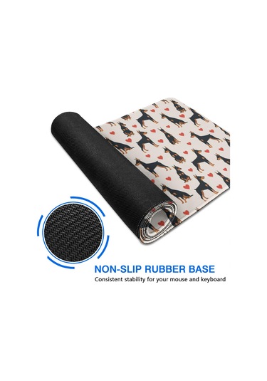 Doberman Desenli Büyük Oyun Mouse Pad 35.4x15.7 Inch, Kaymaz, İnce, Uzun-a2