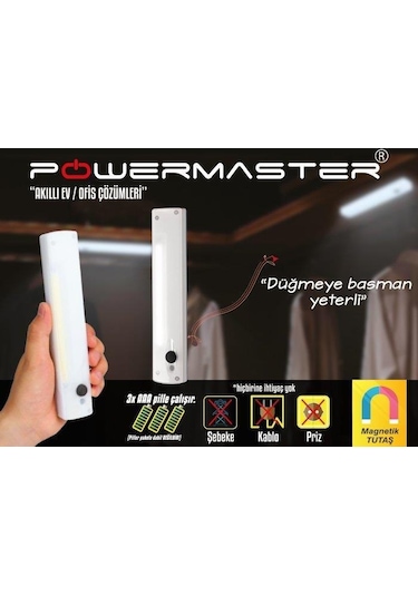 Powermaster Cob Ledli Fener Işıldak  18.5Cm