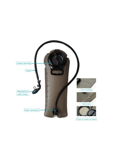 Teltree Tpu Yiyecek Seviyesi Materyal İçme Torbası, 2l Büyük Kapasite, Dağcılık Bisiklet İçin Sızıntısız Kahverengi Su Torbası S Boy Kahve