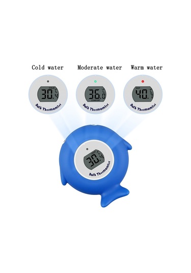 Sones 2 Adet Küçük Balık Bebek Banyo Elektronik Termometresi Küvet Havuz Su Termometresi Mavi
