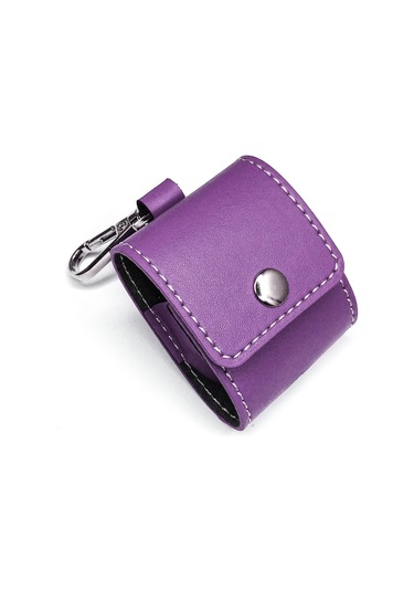 Fitcase Airpods 1/2 Uyumlu Kılıf Faux Kapaklı Mor