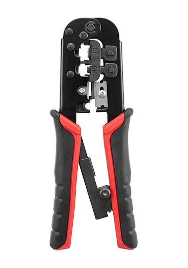 Gajeena Multifonksiyon Telsiz Pres Aleti: Kablolama, Kablop Kırma Ve Kesme - 8p/6p Ağ Ve Telefon Kabloları İçin - 7sq-568 Siyah+kırmızı