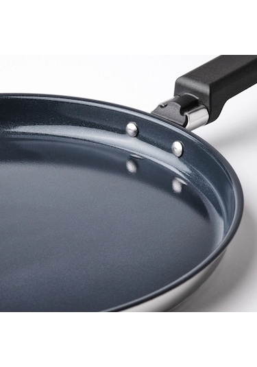 Ikea Mıddagsmat Krep-pankek Tavası 24 Cm Krom - Siyah 1 Parça Gümüş - Siyah