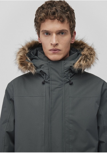 Mavi - Kapüşonlu Yeşil Parka 0110472-71598 Yeşil