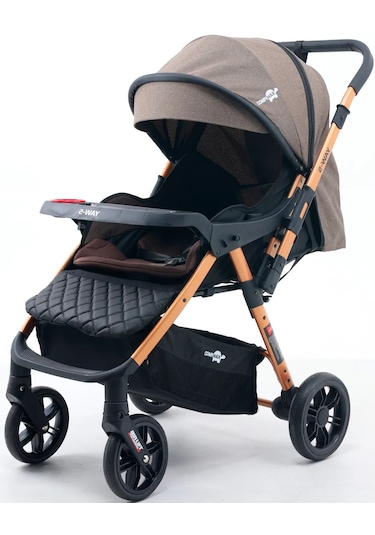 2-way Çift Yönlü Bebek Arabası Wood Brown
