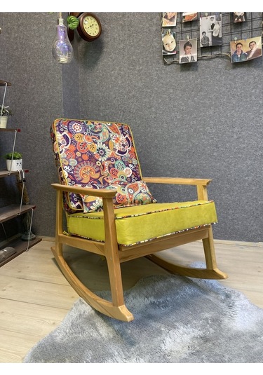 Asedia Asedia Iskandinav Kestane Sarı Retro Sallanan Bahçe Koltuğu Sarı