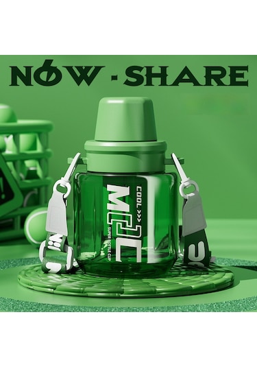 Tuomeng Su Bardağı Büyük Kapasiteli Yüksek Sıcaklığa Dayanıklı Plastik Dundun Kupası Büyük Göbek Kupası 750ml Yeşil