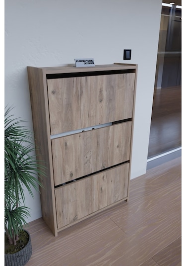 Düşer Kapak Duvara Monte Kayar 3 Raflı Ayakkabılık - Atlantik Çam Diğer Düşer Kapak Duvara Monte Kayar 3 Raflı Ayakkabılık - Atlantik Çam Diğer