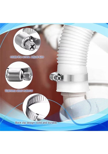 Havuz Hortumları, Intex Pompa Modeli 607, 637 İçin 6 Metal Kelepçe İle Birlikte