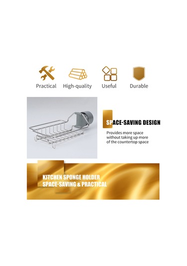 Fosenze 201 Çelik Mutfak Musluk Depolama Rafı: Çift Katlı, Su Akışlı, Gizli Kanca İle, 18-22mm Borulara Uygun, Sponge Ve Fırça Tutucu Diğer