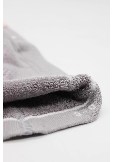 Tekli Puan Kaymaz Havlu Külotlu Çorap Gri Çok Renkli