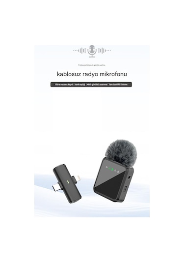 Hadron F15 Type-c / Lightning Kablosuz Tekli Yaka Mikrofon Seti