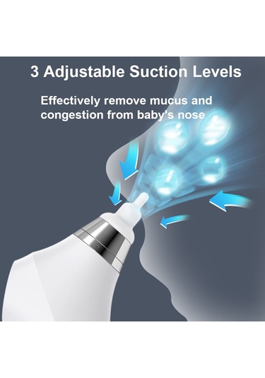 Yaozixa Bebek Elektrikli Burun Emici - 3 Seviye Emme, Sesli Sakinleştirici, Karbon Akne Temizleyici, 4 Fişli, Li-pol Batarya