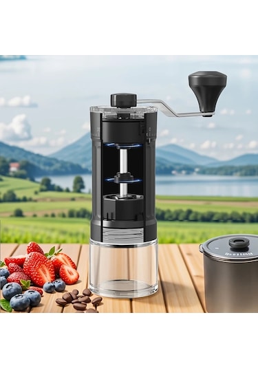 Boatshop1 Kmdj-hc Manuel Kahve Değirmeni Seramik Öğütücü Ve Cam Kavanoz İle Kamp Ev Kullanımı İçin El Değirmeni