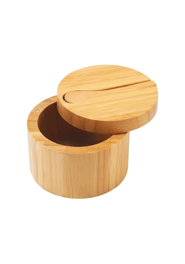 Ahşap Kaşıklı Baharatlık Bej
