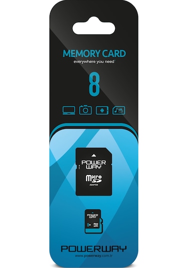 Powerway 8 GB MicroSDHC Hafıza Kartı + Adaptör