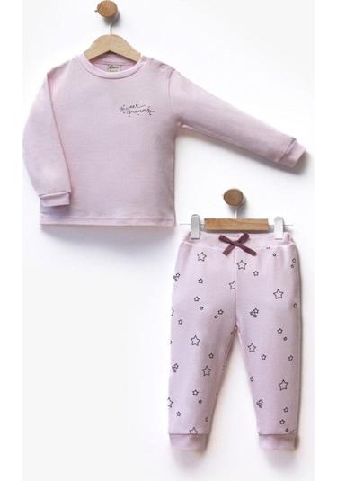 Flexi 2'li Unisex Bebek Çocuk Pijama Takım-522 Pembe