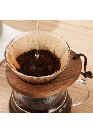 Metabagua Ceviz Kahve Filtreli Bardak Tutucu Ahşap Tutuculu Kahve Filtreli Bardak Vshsn6 Kırmızı