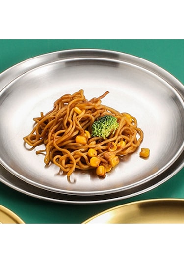 17cm Paslanmaz Çelik Kemik Tükürme Kabı Gümüş Sığ Tepsi Gümüş