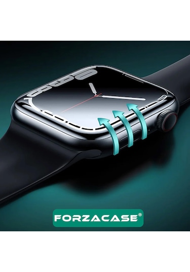 Forzacase Apple Watch 11 46mm İle Uyumlu Çerçeveli Tam Kaplayan 3d Pet Ekran Koruyucu Film - Fc016