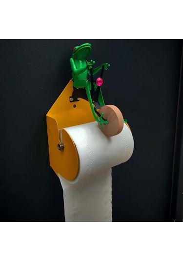 Banyo Kullanımı İçin Kurbağa Bisiklet Kağıdı Havlu Tutucu Yeşil