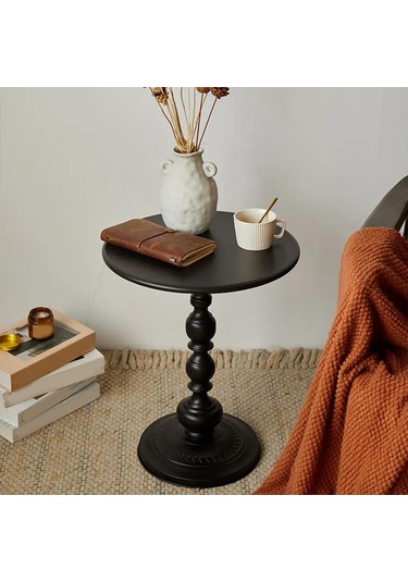 Suntek Magideal Kanepe Masası 52cm Yükseklik Dekor Siyah Küçük Siyah