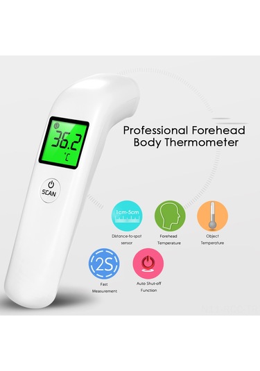 Ruicoo Lcd Ekranlı El Tipi Entegre Termometre - Dokunsuz Entegre Ölçüm, İki Renkli Arka Işık, Hassas Entegre Ölçüm Pil Yok