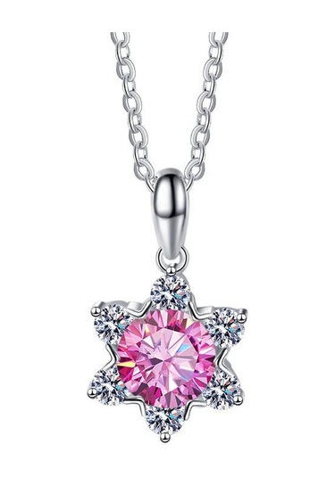 Turuncu Bague Ringen 100% 925 Gümüş Güzel Kolye 1 Karat Mozanit Klasik Kar Tanesi Kolye Kadınlar Için Düğün Moda Takı Hediyeler