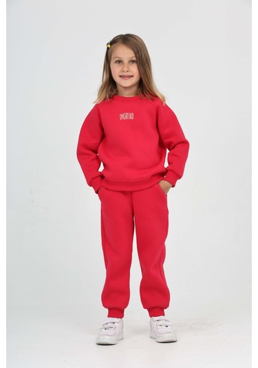 Toontoy Kız Çocuk Creatıve Nakışlı Eşofman Takım Fuşya