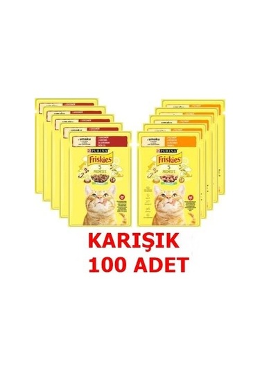 Purina Friskies Pouch Karışık Yetişkin Kedi Maması 100 x 85 G
