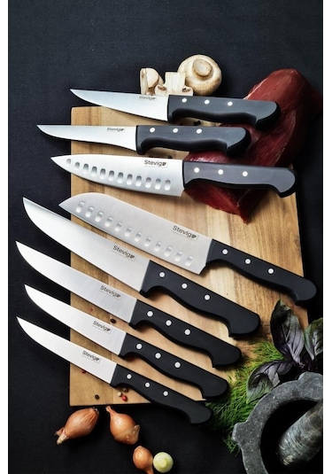 Stevig Pro Şef Bıçağı Siyah 17,5 Cm St-400.008