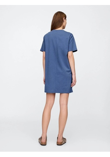 Gap V-frch Logo Tee Dress Kadın Elbise-8147 Beyaz