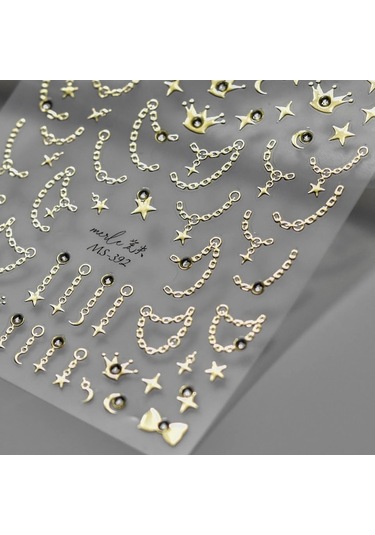 Flybuy 1 Adet 5d Elmas Yıldız Zincir Tırnak Sanat Çıkartmaları Lüks Tl056