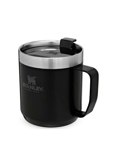 The Legendary Camp Mug Kapaklı Termos Bardak 0.35l 12oz - Matte Black Pebble Siyah