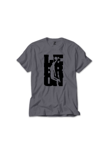 Lebron James Smaç Gri Tişört Gri