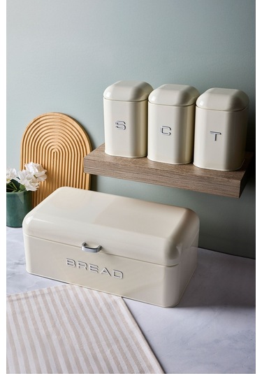 Plus Ekmek Kutusu Ve 3'lü Saklama Kabı 0185 Krem Krem