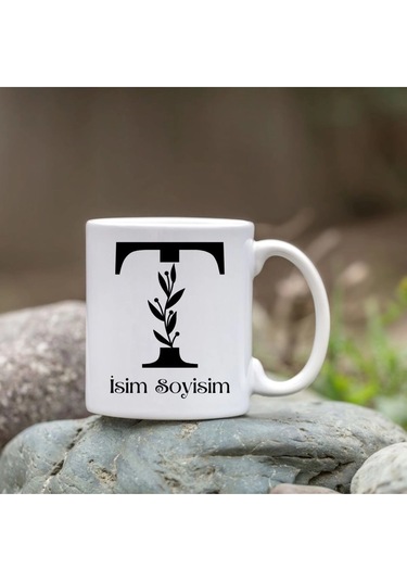 Kişiye Özel T Harfi Bardak - İsim Yazılı Bardak - İsimli Bardak