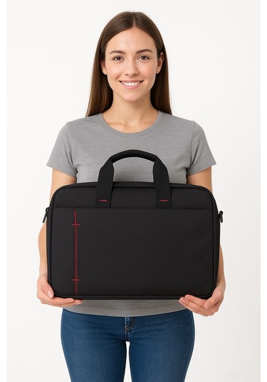 Laptop Çantası 15.6 İnç Su Geçirmez, Şık Ve Hafif Ofis & Günlük Kullanım İçin 8683255013913 Siyah - Kırmızı