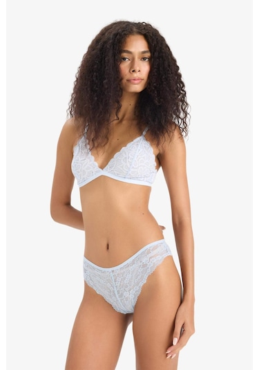 DeFacto Dantel Brazilian Külot-Fall in Love T3197AZ25SPBE343 Mavi