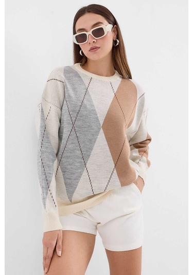 Gabria Baklava Desen Kazak Gri